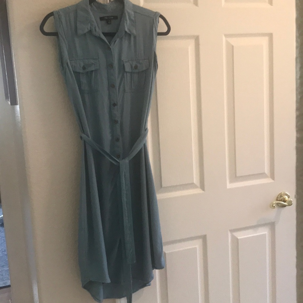Teal button up dress